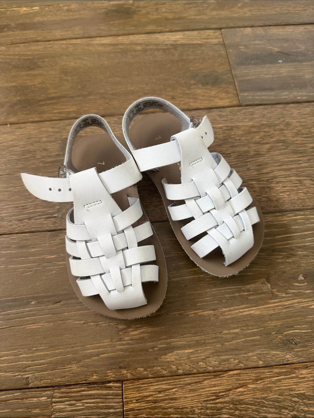 Kids White Woven Strap Sandals - Comfortable Summer Footwear